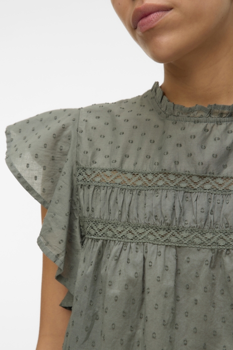 Vero Moda vmtrine sl lace top wvn noos